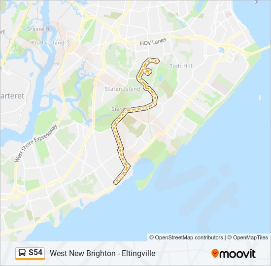 Mapa de S54 de autobús