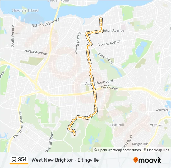 S54 Bus Line Map