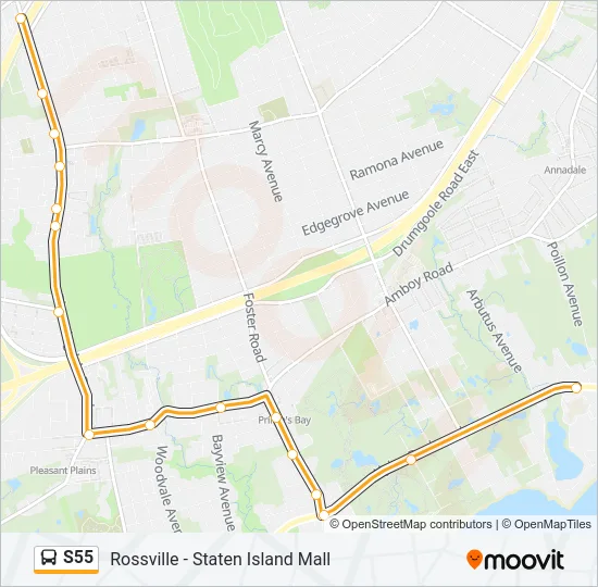 S55 Bus Line Map