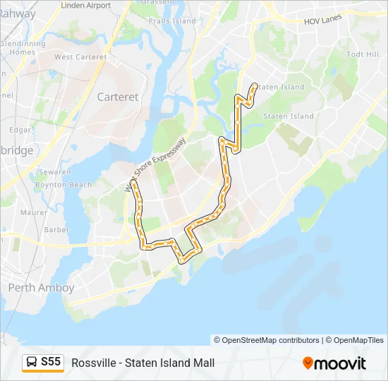 S55 Bus Line Map