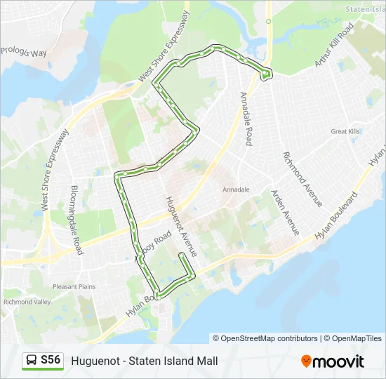 S56 Bus Line Map