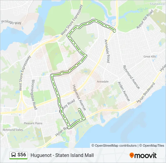 S56 Bus Line Map