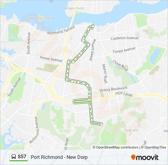 S57 bus Line Map