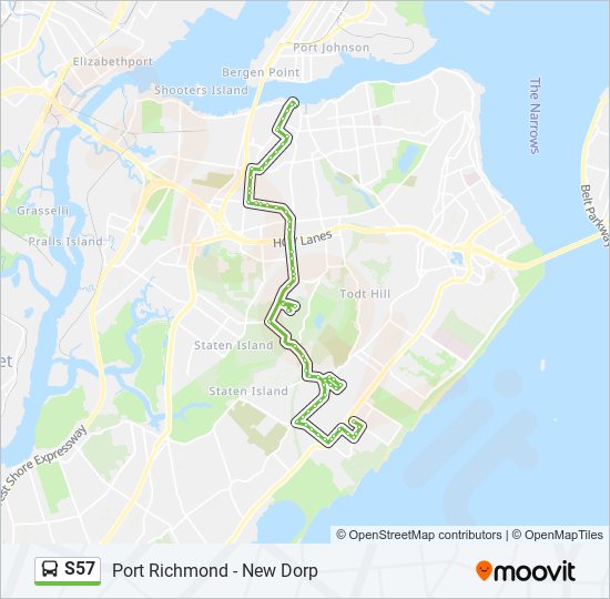 S57 bus Line Map