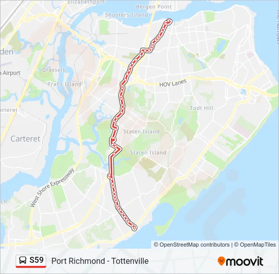 S59 Bus Line Map