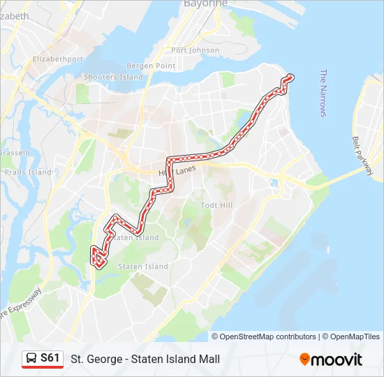 S61 Bus Line Map