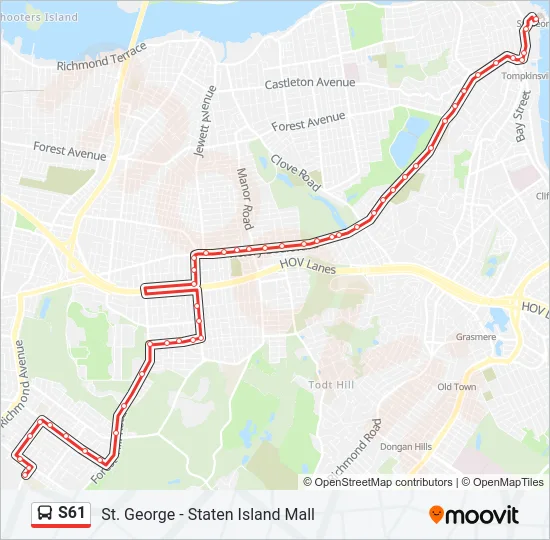 S61 Bus Line Map