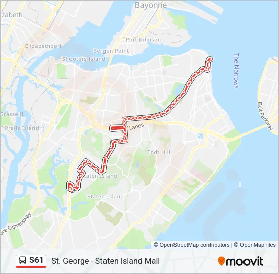 S61 Bus Line Map