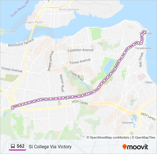 S62 bus Line Map