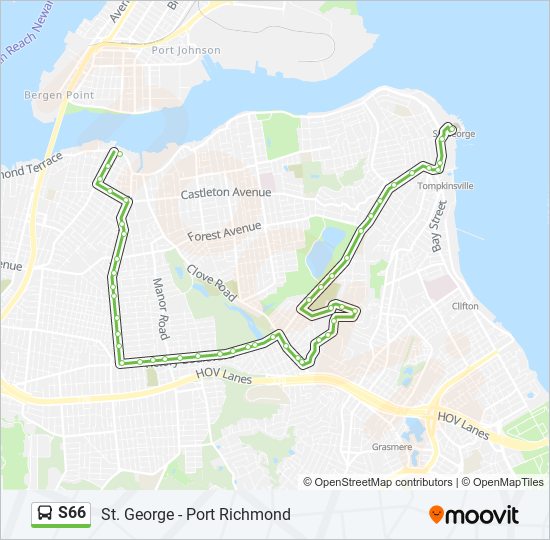 S66 bus Line Map