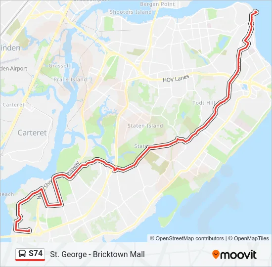 S74 Bus Line Map