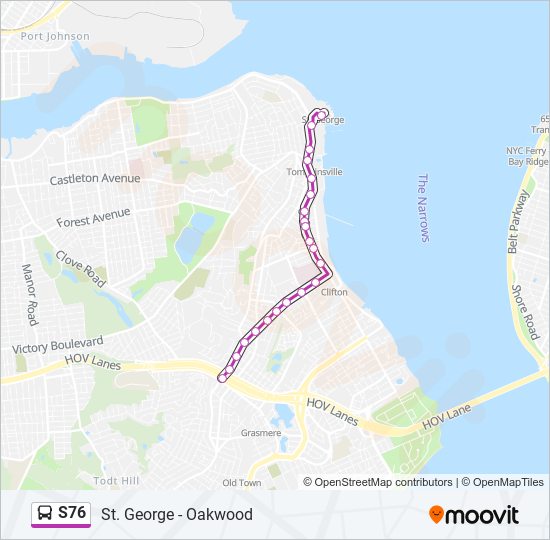 Mapa de S76 de autobús