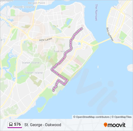 S76 bus Line Map