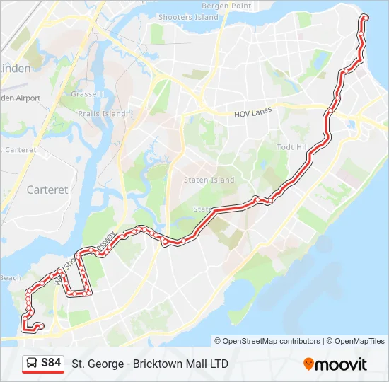 S84 Bus Line Map