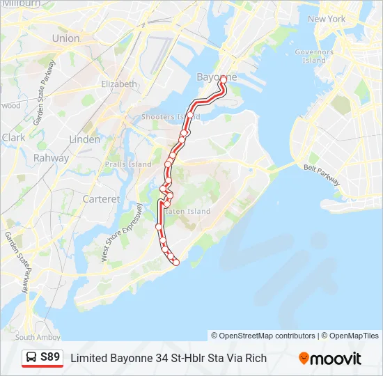 S89 Bus Line Map