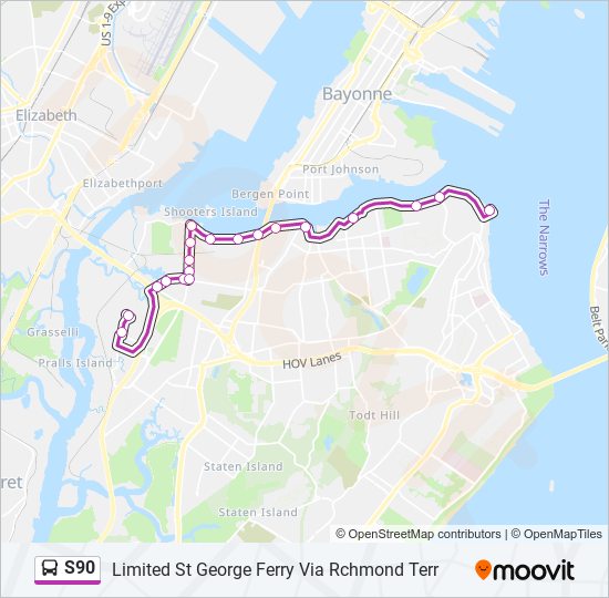 S90 bus Line Map