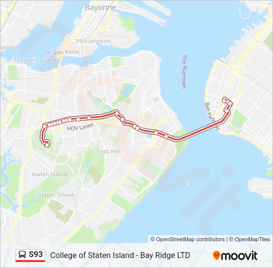 S93 Bus Line Map