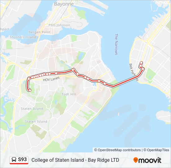 S93 Bus Line Map