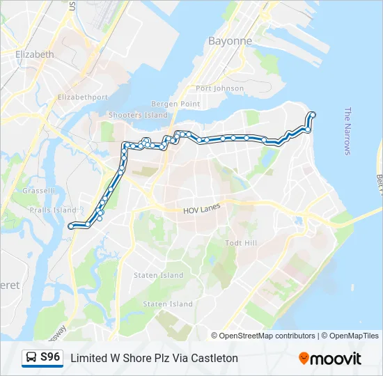 S96 Bus Line Map