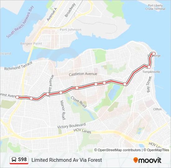 S98 Bus Line Map