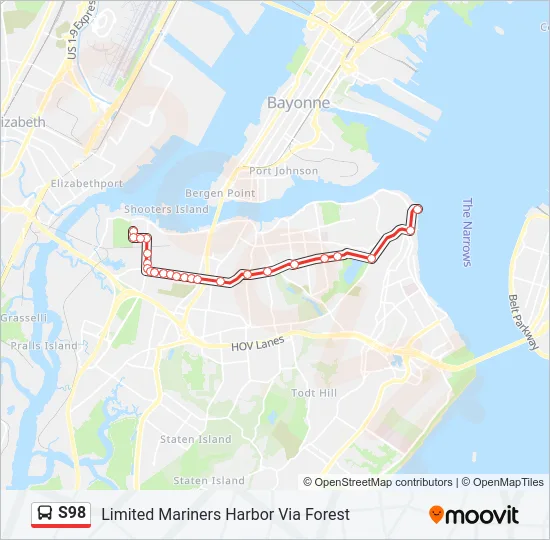 S98 Bus Line Map