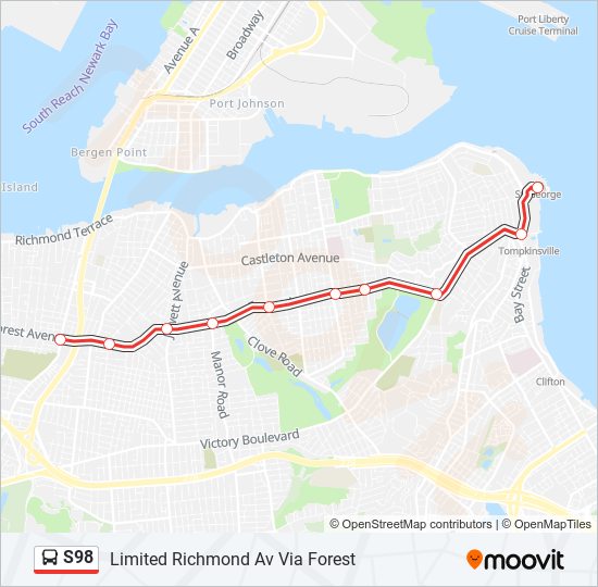 S98 bus Line Map