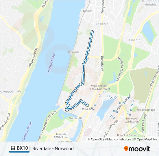 BX10 Bus Line Map
