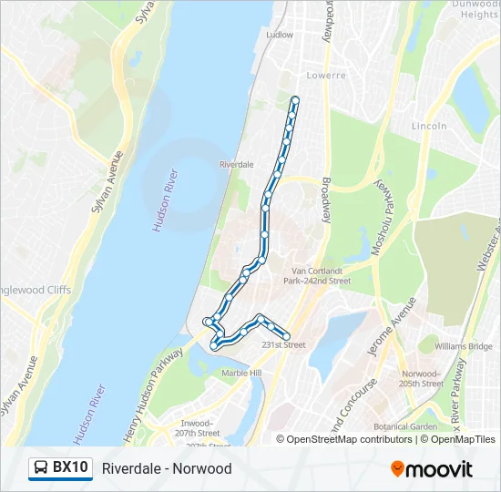 BX10 Bus Line Map