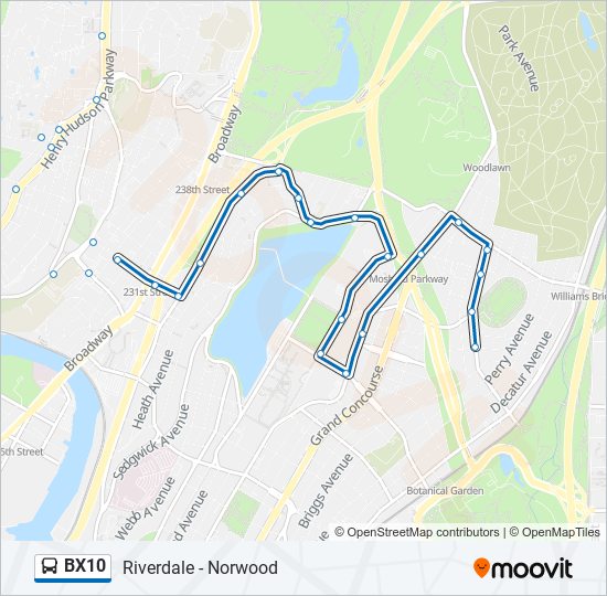 BX10 bus Line Map