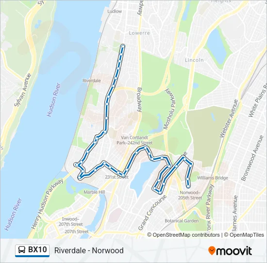 BX10 Bus Line Map