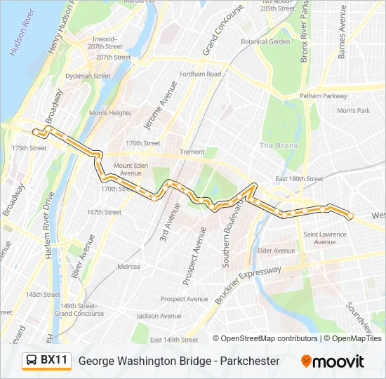 BX11 Bus Line Map