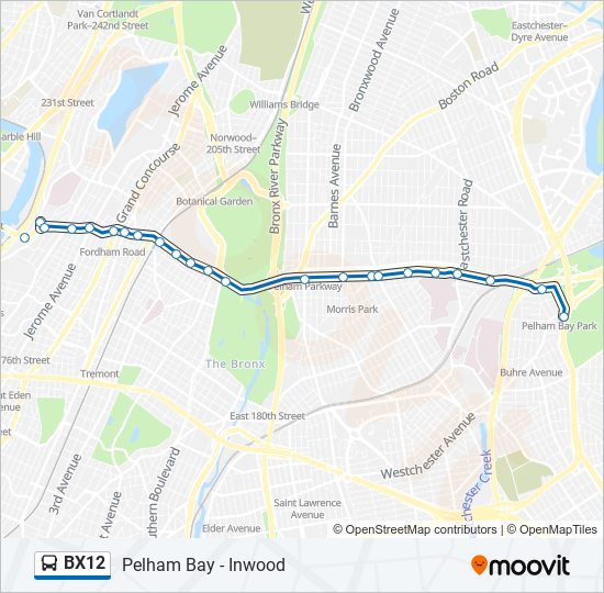 BX12 bus Line Map