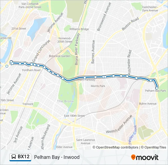 BX12 Bus Line Map