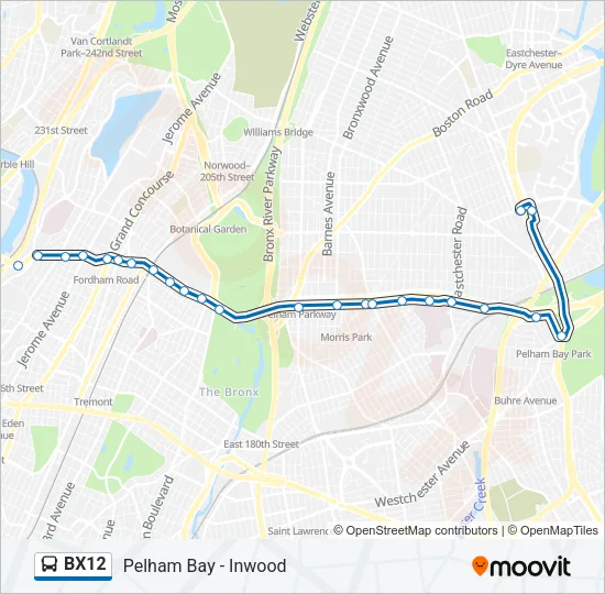 BX12 Bus Line Map