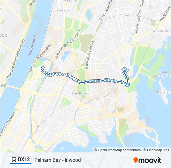 Mapa de BX12 de autobús