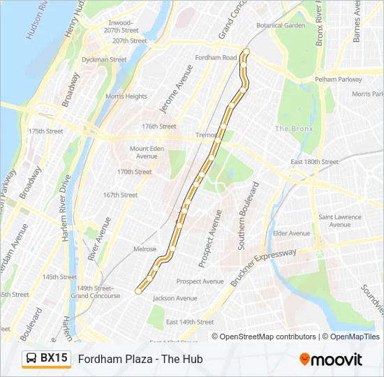 BX15 Bus Line Map