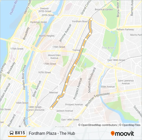 BX15 Bus Line Map
