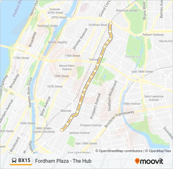 BX15 Bus Line Map
