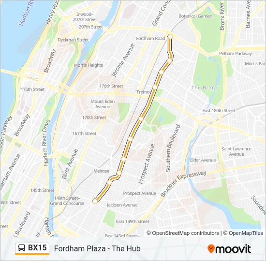 BX15 Bus Line Map