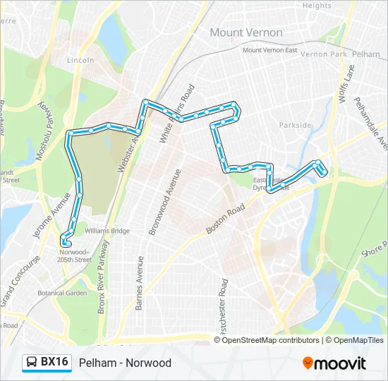 BX16 Bus Line Map