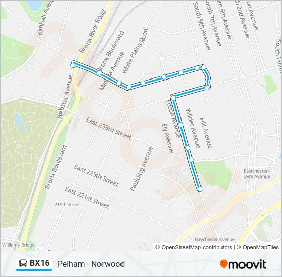 BX16 Bus Line Map