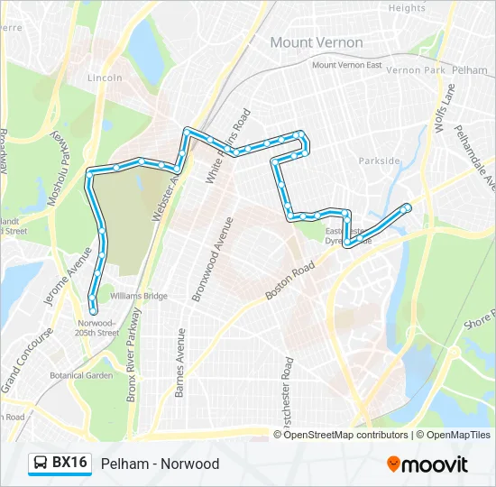 BX16 Bus Line Map