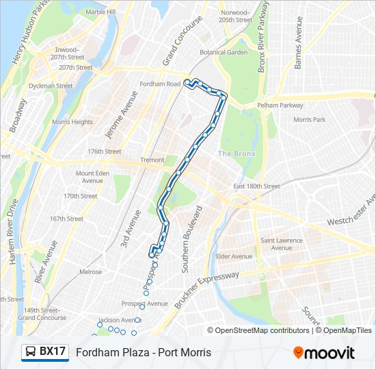 BX17 bus Line Map