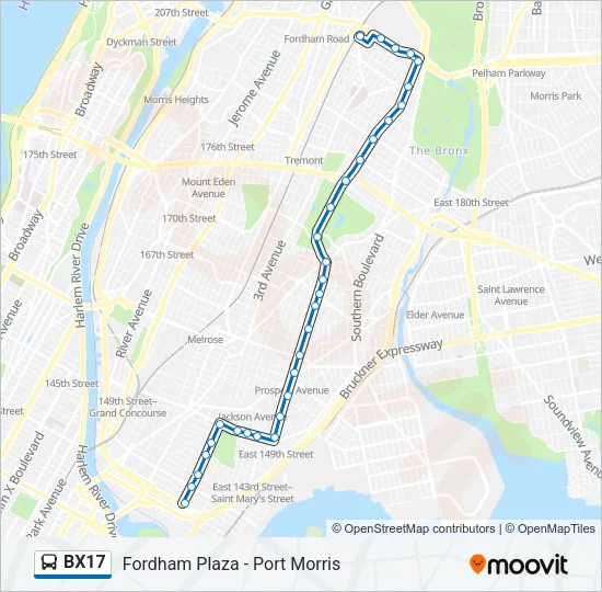 BX17 Bus Line Map