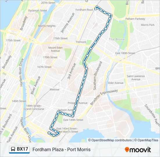 BX17 Bus Line Map