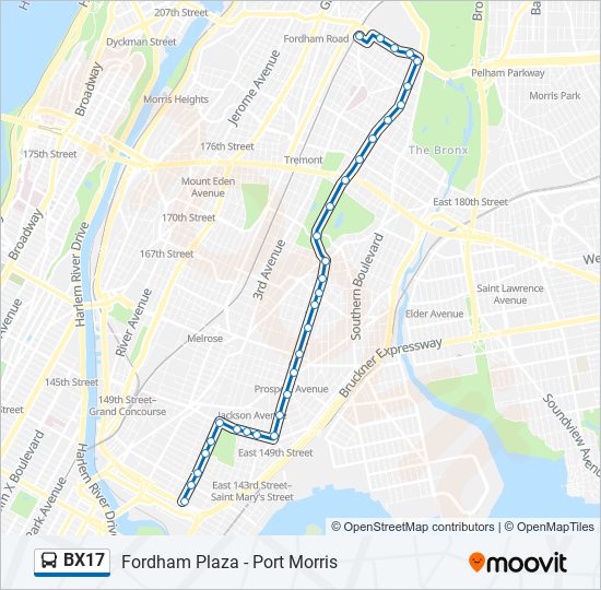 bx17 Route: Schedules, Stops & Maps - Fordham Plaza (Updated)
