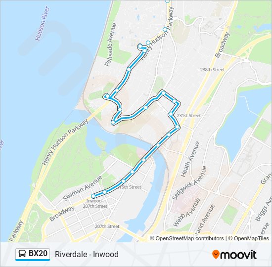 BX20 bus Line Map