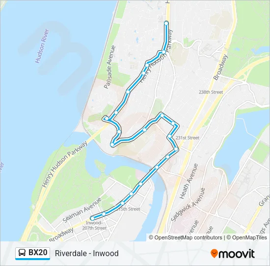 BX20 Bus Line Map