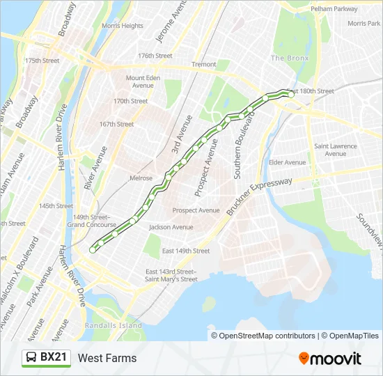 BX21 Bus Line Map