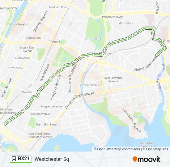 BX21 Bus Line Map